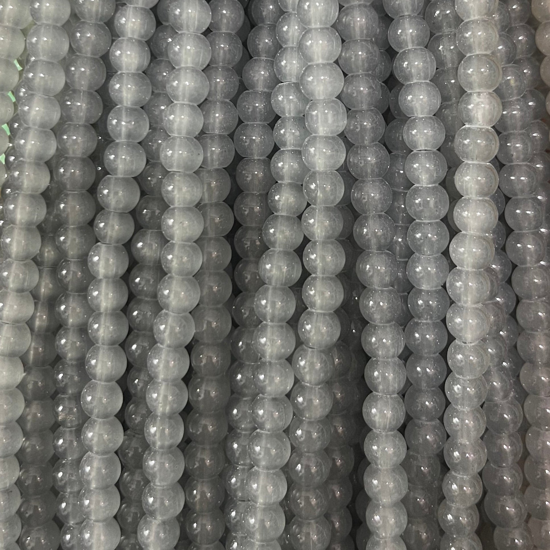 Plane glass beads 6mm