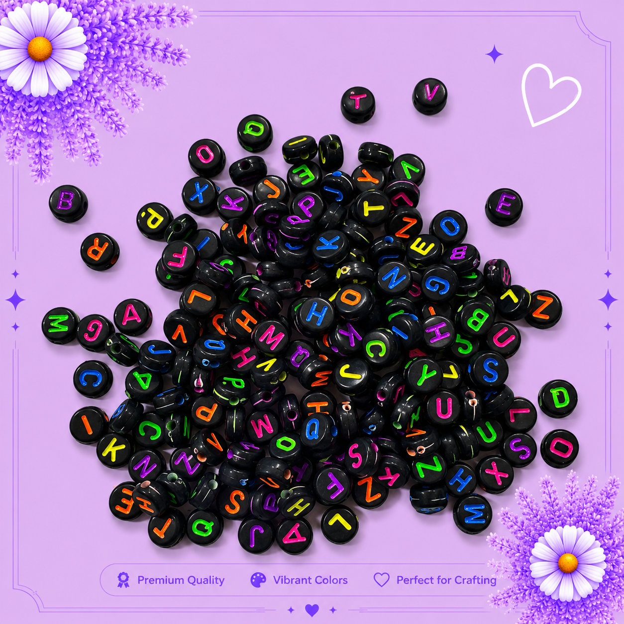 Colorful Mix  Alphabet Beads