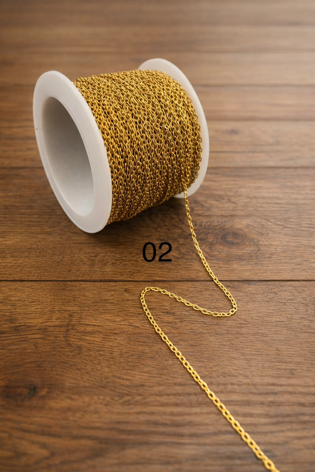 (02)_ 0.5x1mm Stainless Golden Chain