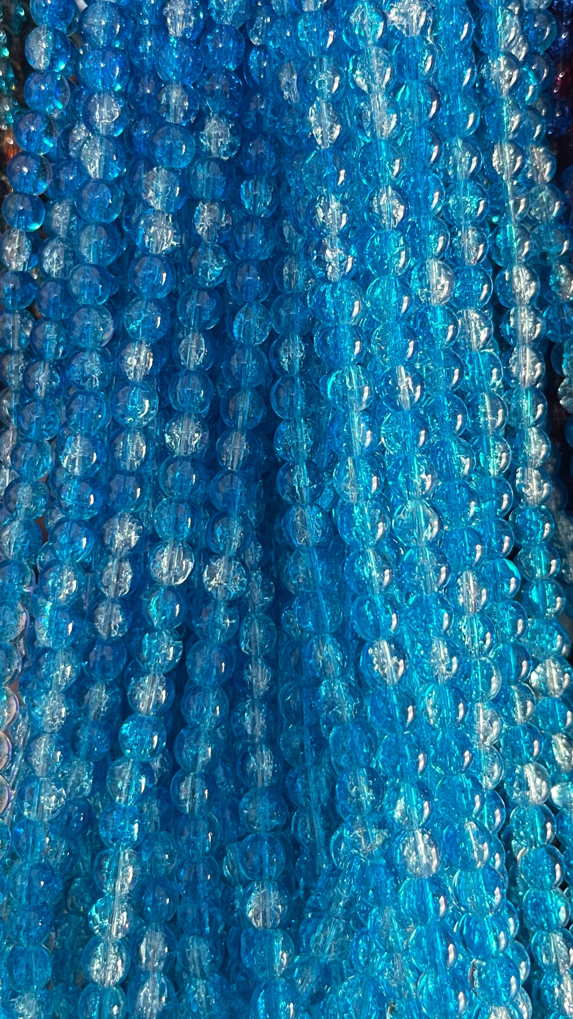 crack glass beads 8mm
