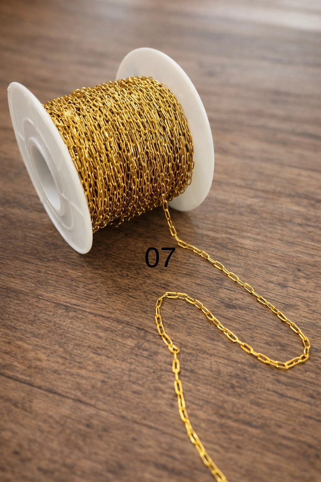 (07)_ Stainless 0.4x2x4mm Golden Chain