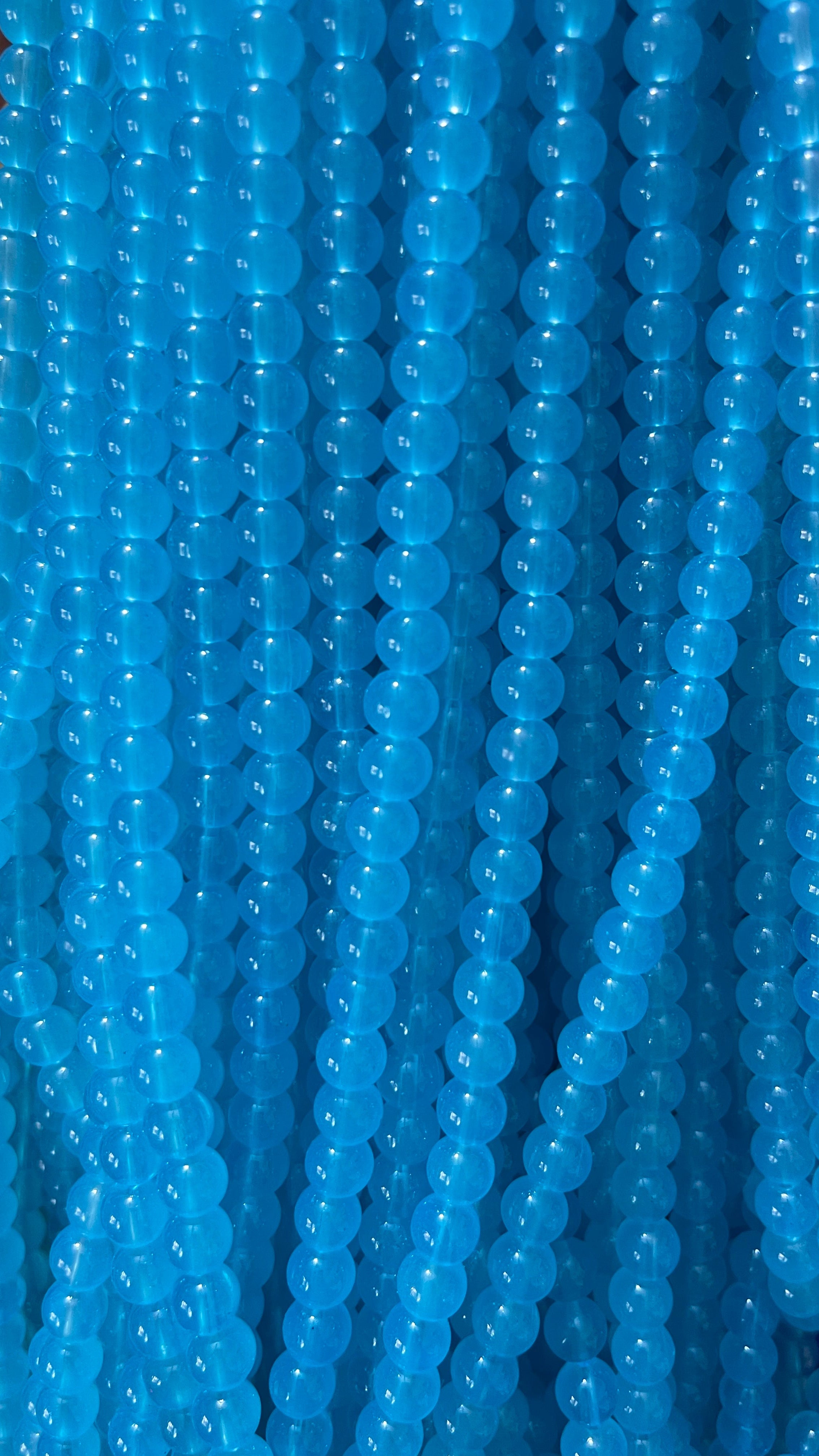 Plane glass beads 8mm