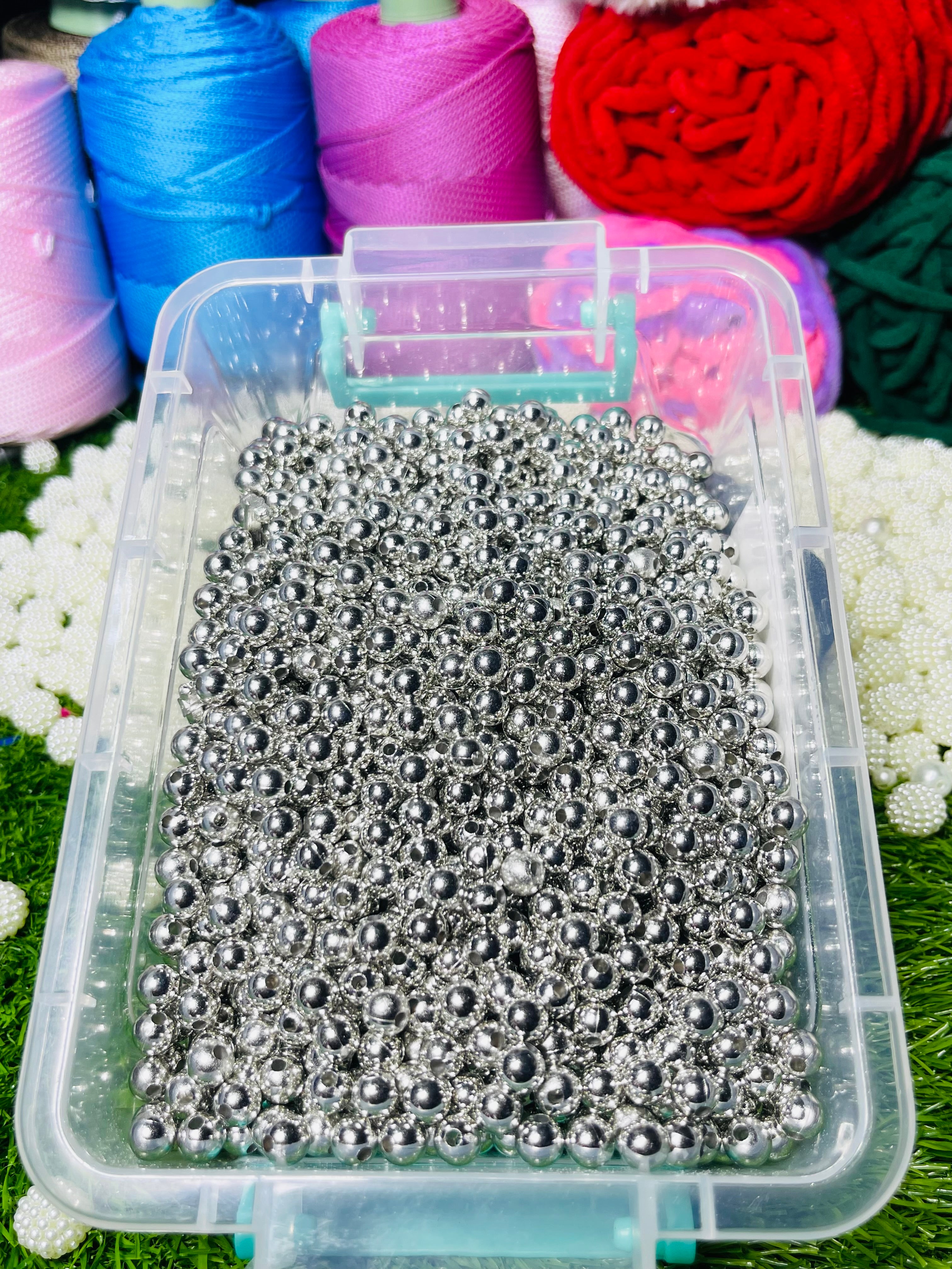 Silver beads 6mm
