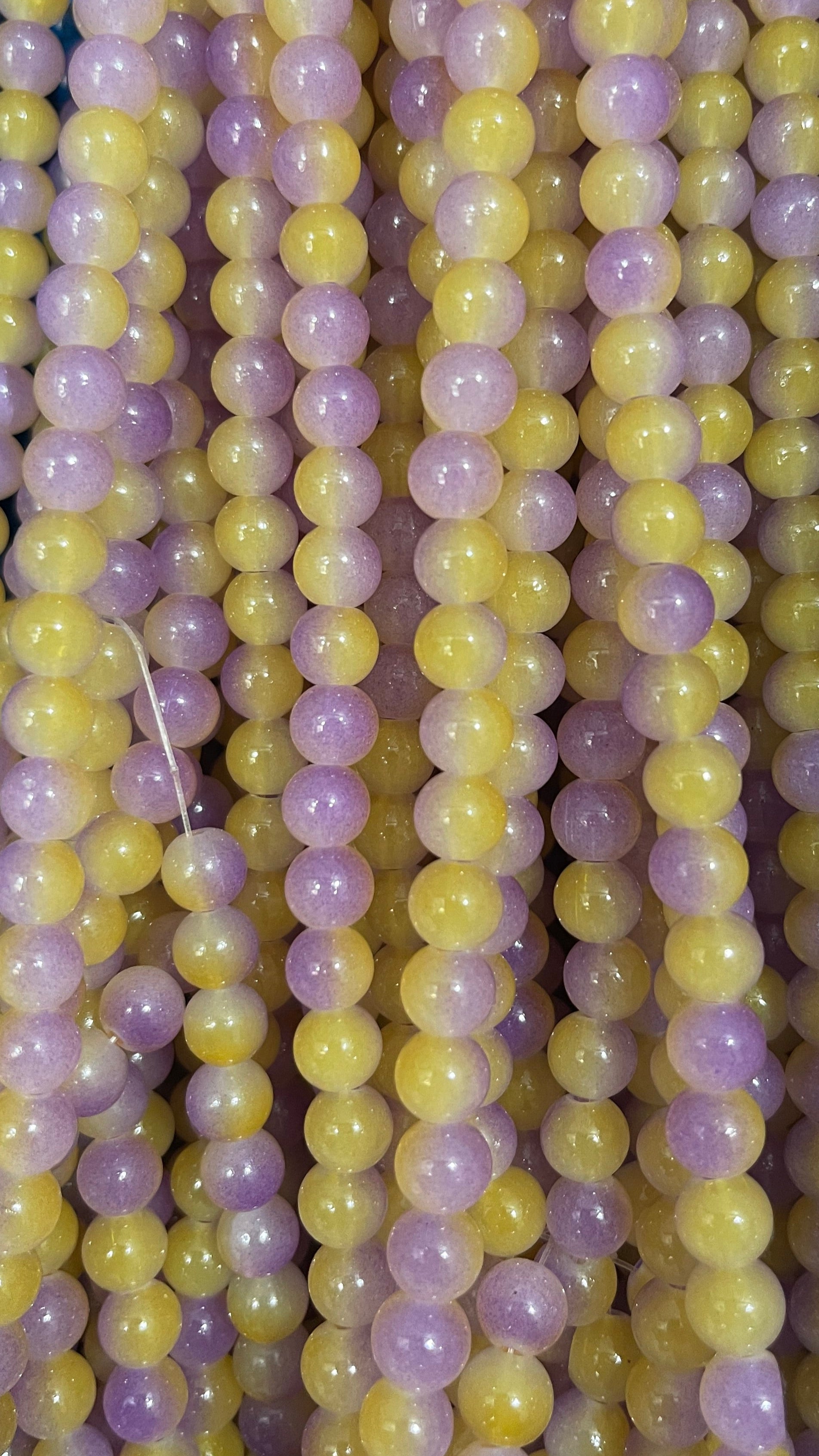 Multicolor glass beads 8mm