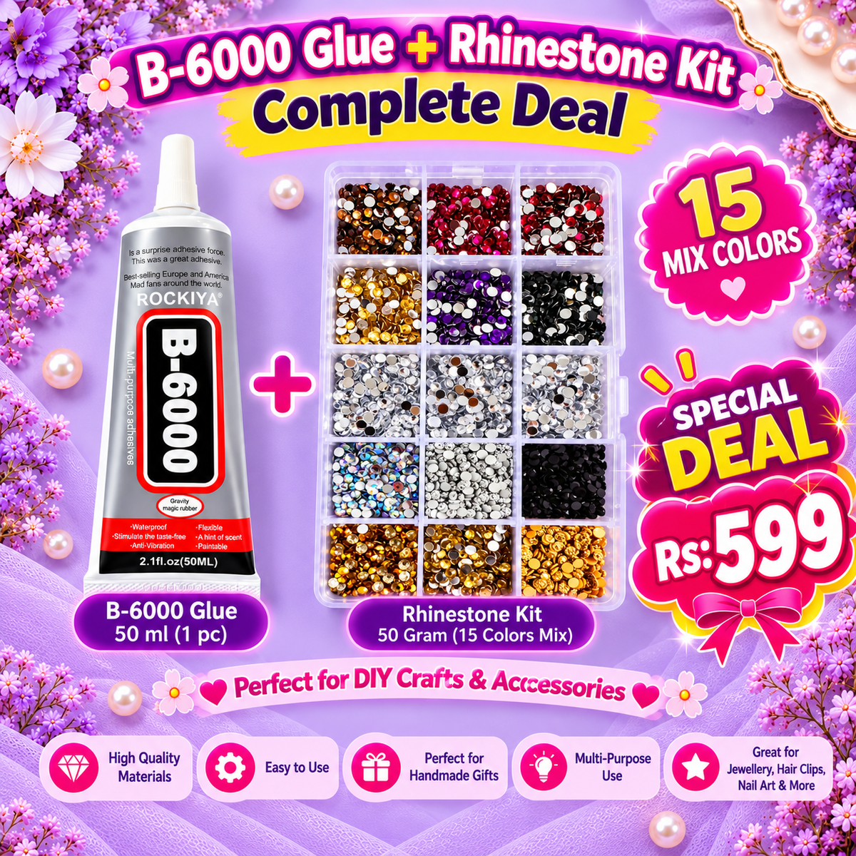 Nail Art 4mm Resin stons Kit